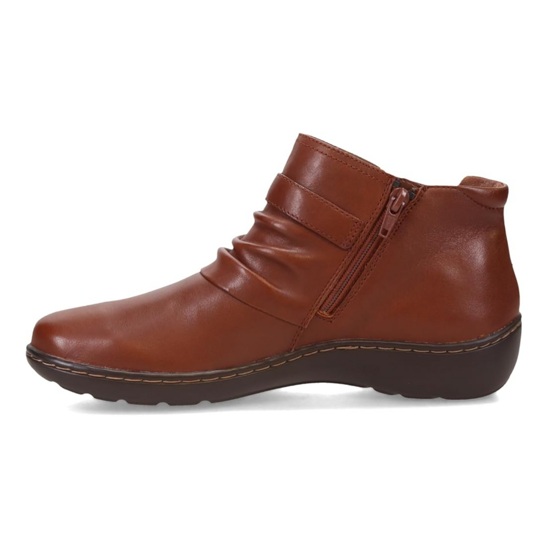 Clarks Cora Rouched Women's Leather Ankle Boots