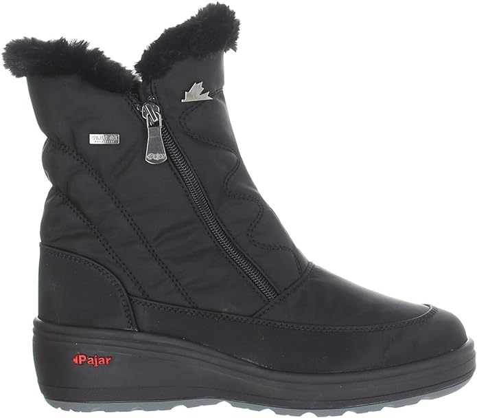 PAJAR Canada Veronica Women's Black Nylon Winter Snow Boots - Fleece Lined