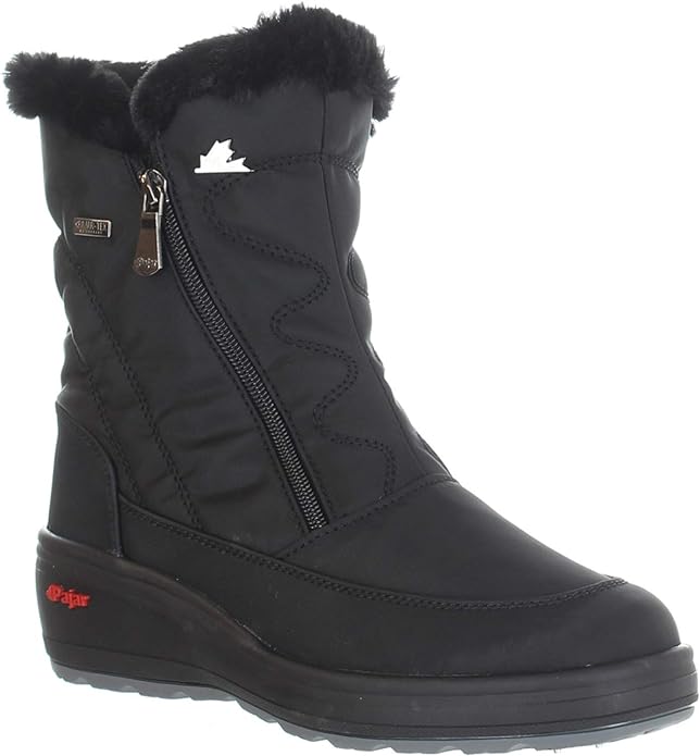 PAJAR Canada Veronica Women's Black Nylon Winter Snow Boots - Fleece Lined