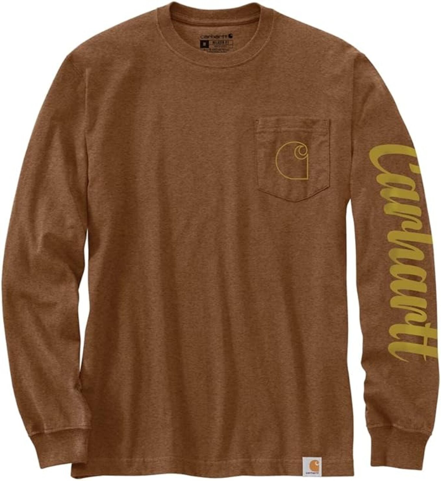 Carhartt Men's Relaxed Fit Heavyweight Pocket Graphic T-Shirt Long-Sleeve