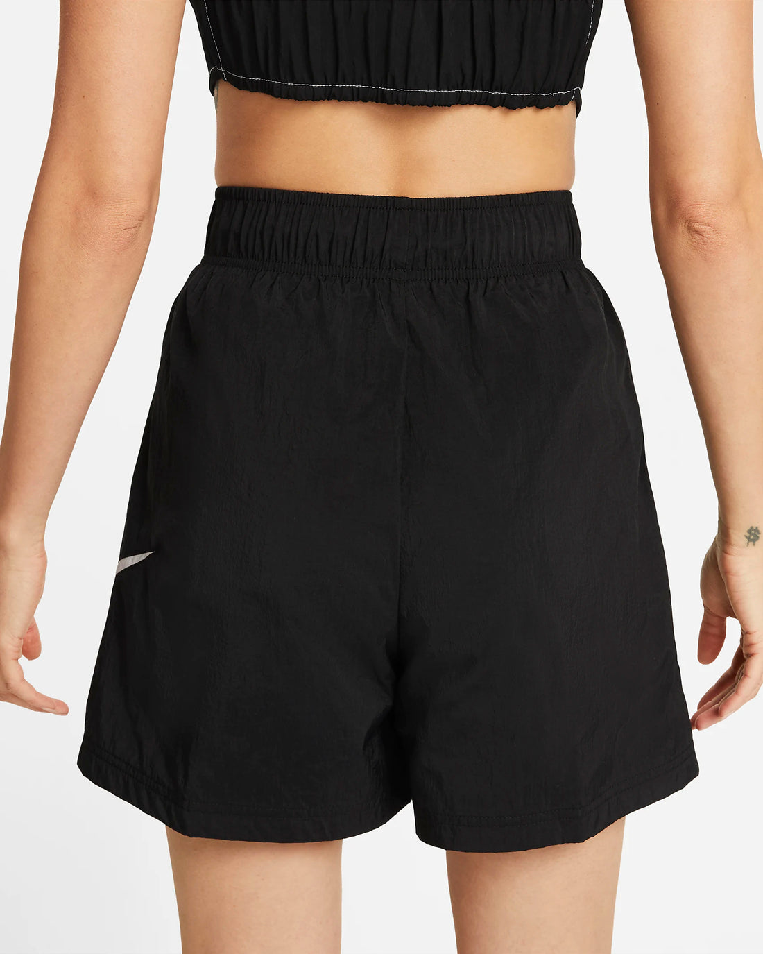 Nike Sportswear Essential Women's High-Rise Woven Shorts, W Medium, White/Black