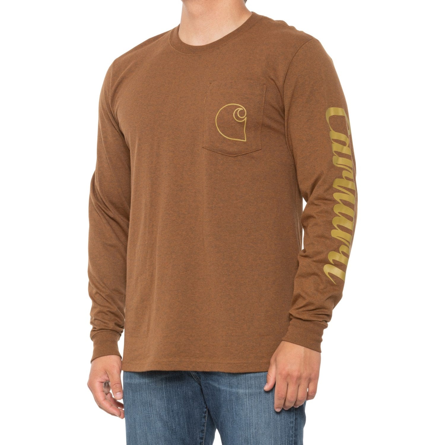 Carhartt Men's Relaxed Fit Heavyweight Pocket Graphic T-Shirt Long-Sleeve