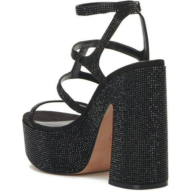 Jessica Simpson Womens Meitini Rhinestone Strappy Block Heels