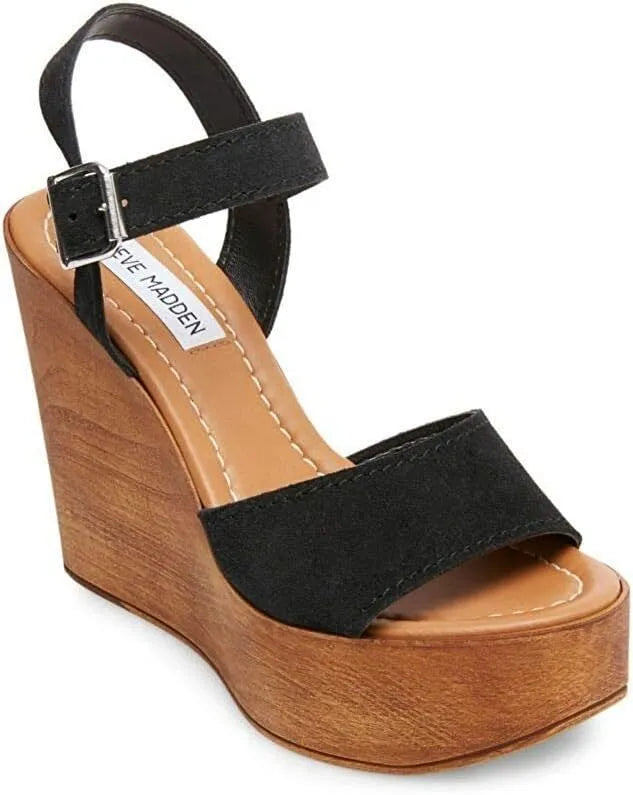 Steve Madden Celleste Women's Wooden Wedge Sandals - 8 M US