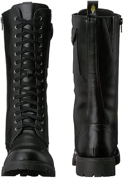 Volatile Stash Black Combat Boots for Women - Knee High Military Rocker Style