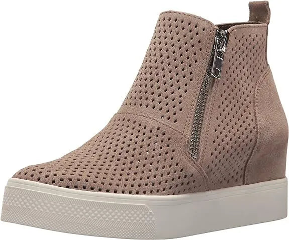 Steve Madden Women's Wedgie Fashion Side Zip Wedge Sneaker