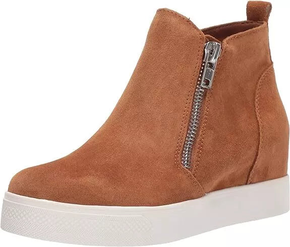 Steve Madden Women's Wedgie Fashion Side Zip Wedge Sneaker