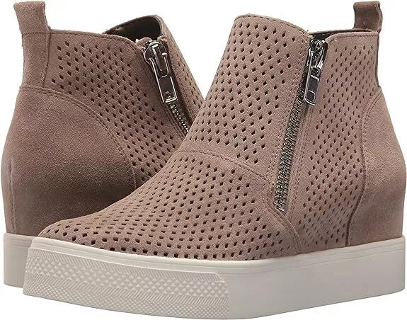 Steve Madden Women's Wedgie Fashion Side Zip Wedge Sneaker