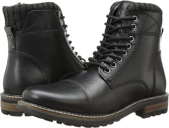 Crevo Men's Camden Leather Cap Toe Fashion Boots