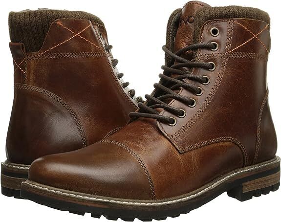 Crevo Men's Camden Leather Cap Toe Fashion Boots