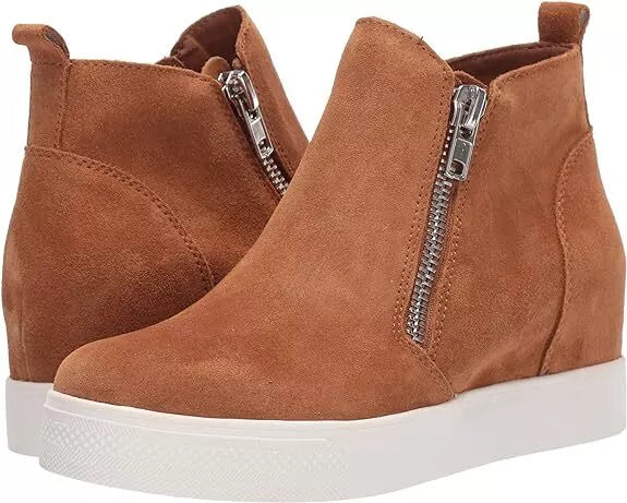 Steve Madden Women's Wedgie Fashion Side Zip Wedge Sneaker