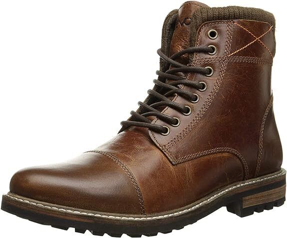 Crevo Men's Camden Leather Cap Toe Fashion Boots